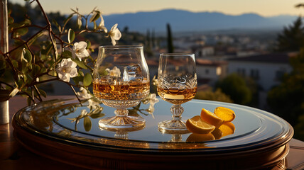 Sipping Elegance: Cognac Enjoyed Amidst Nature's Beauty