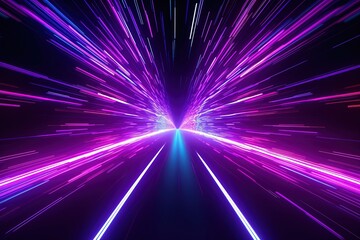 abstract futuristic background portal tunnel with pink blue glowing neon moving high speed wave lines and bokeh lights. Data transfer concept Fantastic wallpaper