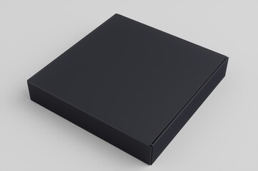 Black Box,Cardboard Box Mockup 3D Illustration