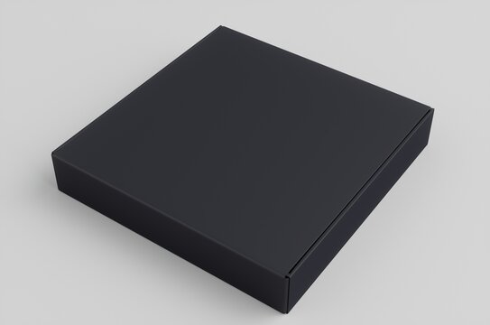 Black Box,Cardboard Box Mockup 3D Illustration