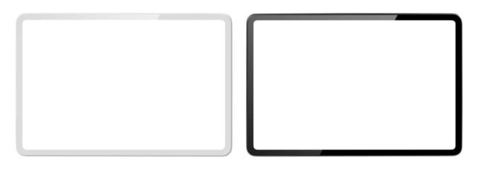 Set of tablet computers cut out