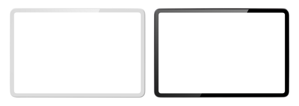 Set of tablet computers cut out