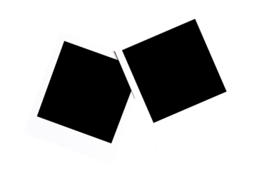 Two instant photo cards cut out