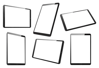 Collection of tablet computers cut out