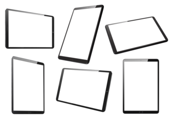 Collection of tablet computers cut out