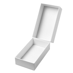 White carton box with cover, cut out