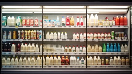 Fototapeta premium Milk in a grocery store - food photography
