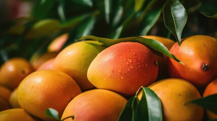 Mangoes in a grocery store - food photography