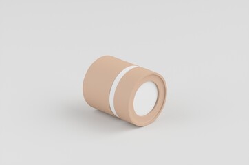 Round Cardboard Box Mockups 3D Illustration