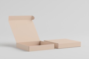 Cardboard Box Mockup 3D Illustration