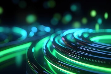 abstract futuristic background with pink blue green glowing neon moving high speed wave lines and bokeh lights. Data transfer concept Fantastic wallpaper