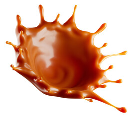 milk chocolate splash. Isolated on background. Melting chocolate. 3d illustration. design element. 