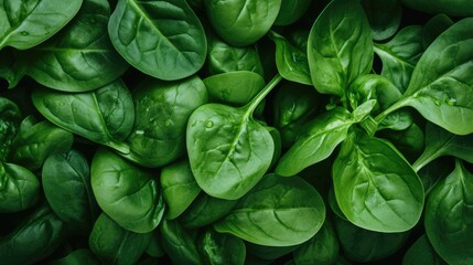 Fototapeta na wymiar Spinach leaves in a grocery store - food photography