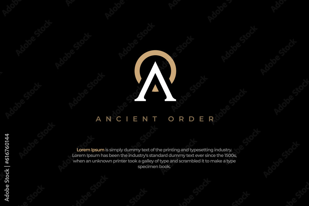 Wall mural logo letter ao luxury roman style ancient order - Wall murals