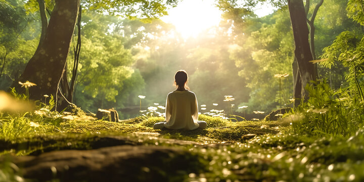 Meditation in der Natur KI