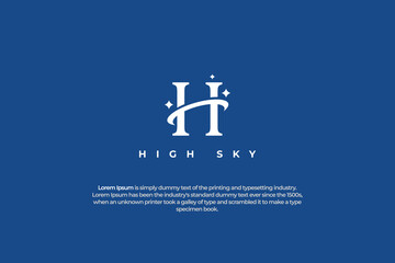 logo letter h high sky stars night
