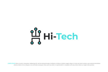 logo letter h tech digital