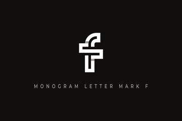 Fototapeta premium logo monogram letter f white