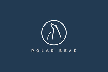 logo polar bear circle blue abstract modern