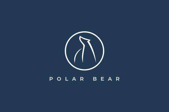 logo polar bear circle blue abstract modern