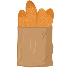 French bread in a paper bag