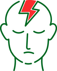 stress bad mental health and brain icon