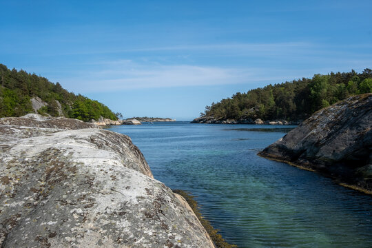 beautiful view of Blindleia, Lillesand , Norway clear water and no people