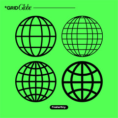 Grid Globe World and Earth Icon