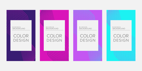 Background banner abstract line color design vector, vertical banner set