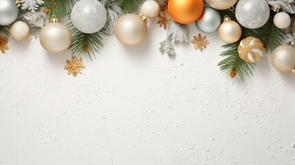 Merry christmas and new year plain background border arrangement plain background AI Generated
