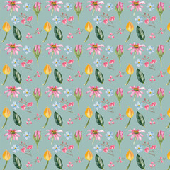 Free vector flower seamless pattern background. elegant texture for backgrounds