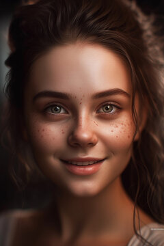 Ai image of a young redhead girl with freckles