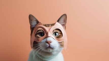 Masked Marvel: Cat in a Hero Mask Dives into Action