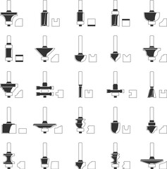 Black Icons - Router Bits