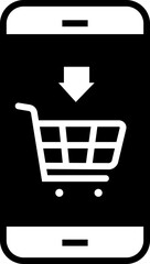 Mobile store Shopping icon style design elements for decoration.