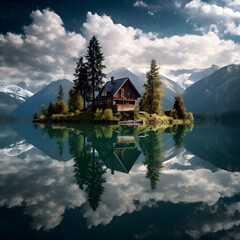 Fototapeta premium Minimalist house design printable