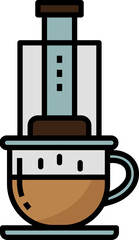 Coffee Maker decorative design element for website, presentation, flyer, brochure, printing, application. illustration style