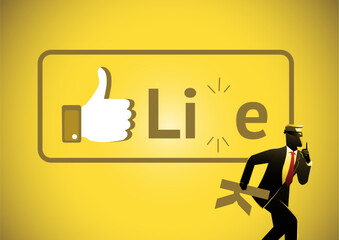 fake news gives a thumbs up to lies