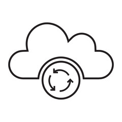 Cloud connection, cloud network, cloud computing icon