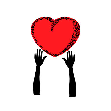 Hands embrace the heart icon Vector illustration