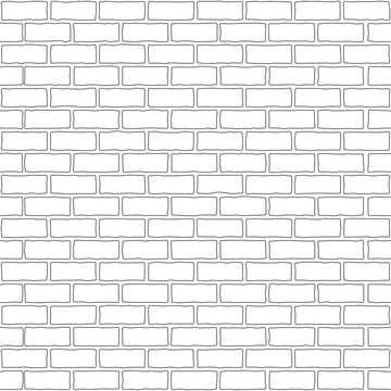 brick wall vector, seamless pattern drawing. texture interior background line art. set of graphics elements drawing for architecture and landscape design. cad pattern