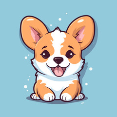 Cute Cartoon Corgi: Adorable Welsh Corgi Illustration for Children, Baby Products, and Dog-Lovers' Designs