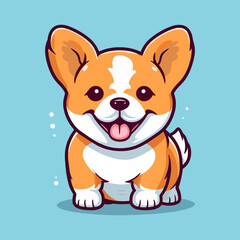 Cute Cartoon Corgi: Adorable Welsh Corgi Illustration for Children, Baby Products, and Dog-Lovers' Designs
