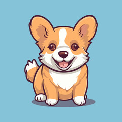 Cute Cartoon Corgi: Adorable Welsh Corgi Illustration for Children, Baby Products, and Dog-Lovers' Designs