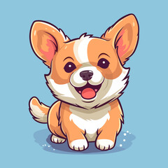 Cute Cartoon Corgi: Adorable Welsh Corgi Illustration for Children, Baby Products, and Dog-Lovers' Designs