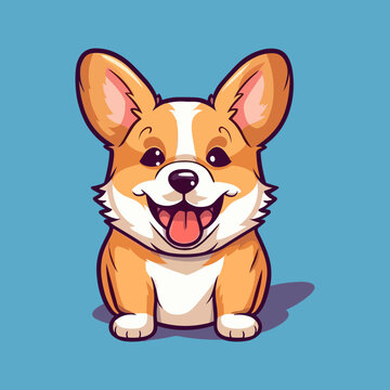 Cute Cartoon Corgi: Adorable Welsh Corgi Illustration for Children, Baby Products, and Dog-Lovers' Designs
