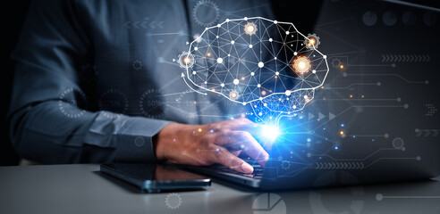 technology, business, neural, processor, network, link, system, innovation, innovative, ai. typing...