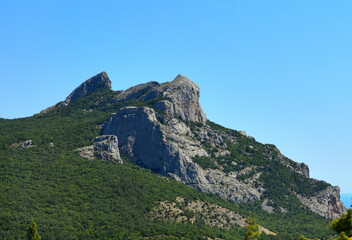 Fototapeta na wymiar The mountain Delikli-Burun in Laspinsky pass in Crimea