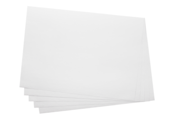 Stack of blank paper sheets, cut out