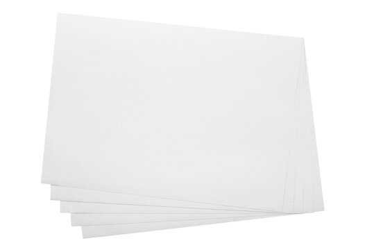 Stack of blank paper sheets, cut out